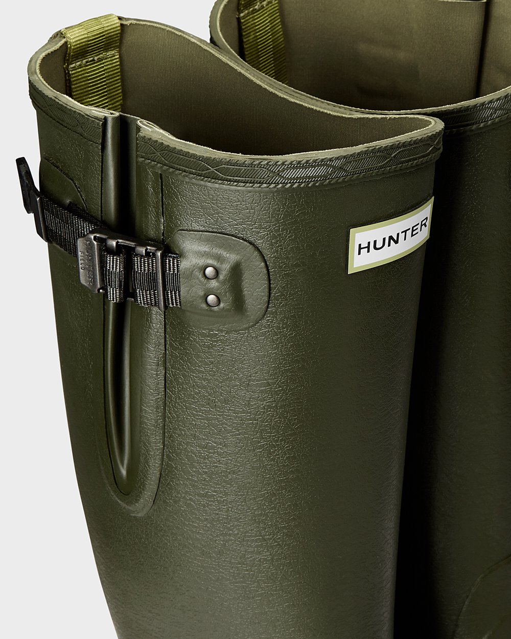 Hoge Regenlaarzen Heren - Hunter Balmoral Side Adjustable - Donker Olijfgroen - 48WJKIBUV